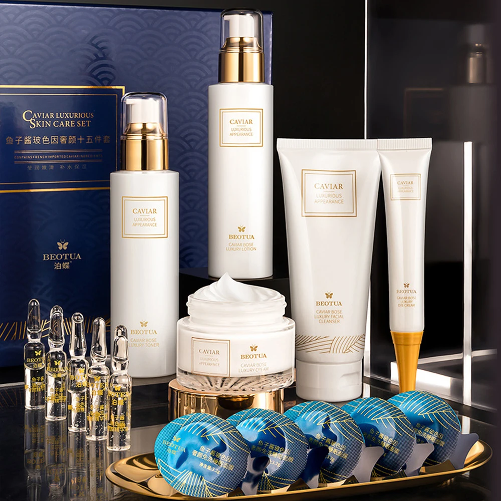 15종 캐비어 스킨케어 세트 페이스 세럼 세트 얼굴 보 - Luxury Skincare Kit 리뷰 및 가격